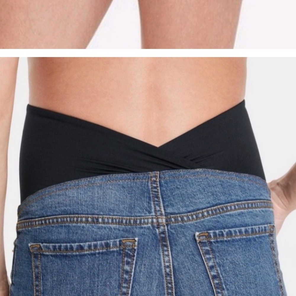 ISABEL MATERNITY 4” JEAN SHORTS with Crossover Panel Target Shorts - Picture 6 of 8